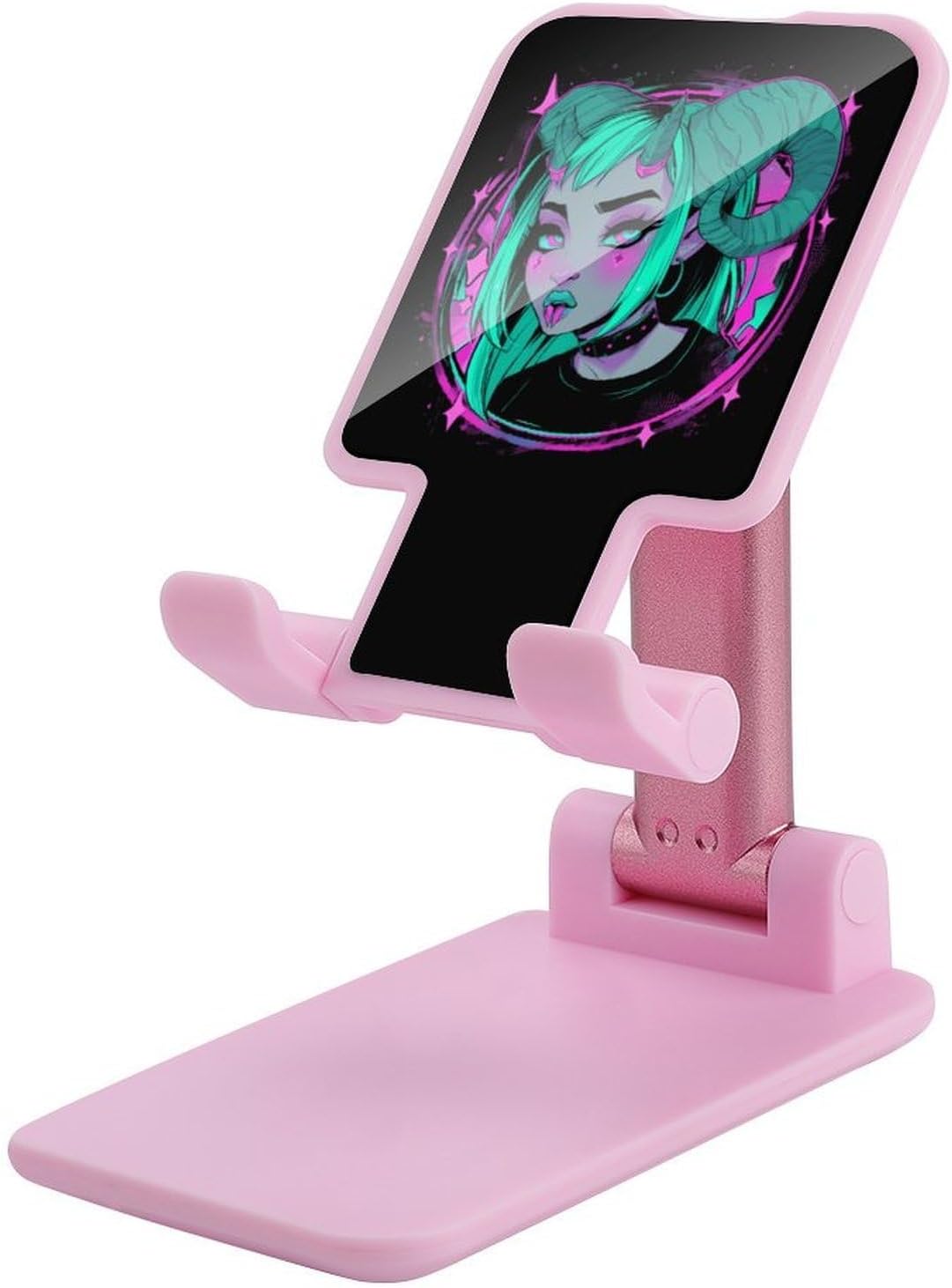 Evil Anime Girl1 Cell Phone Stand Foldable Adjustable Height Compatible with All Smartphone for Desktop