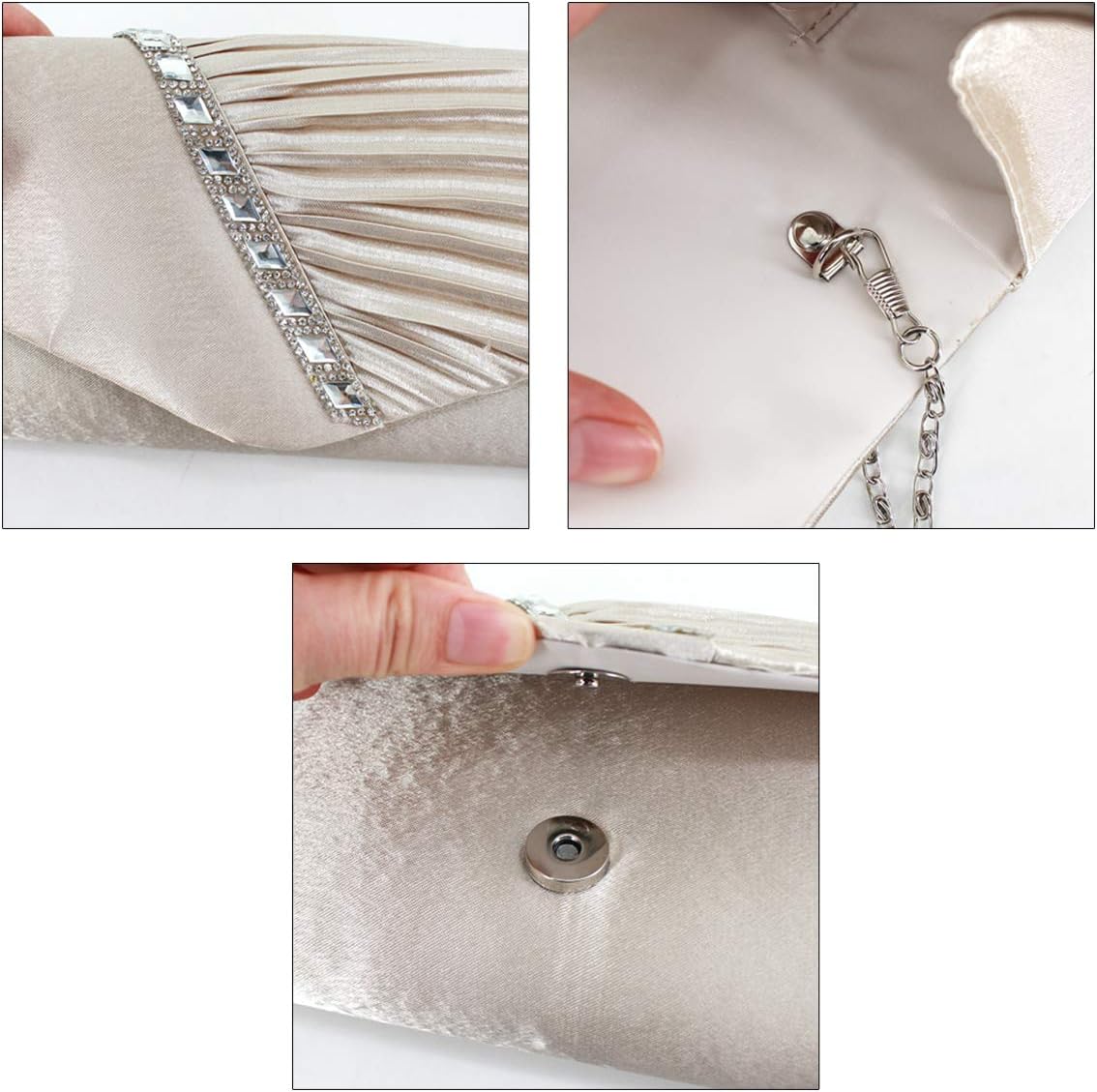 Goclothod Evening Clutch Handbag Women Fashion Crossbody Shoulder Bag Chain Purse - Image 6