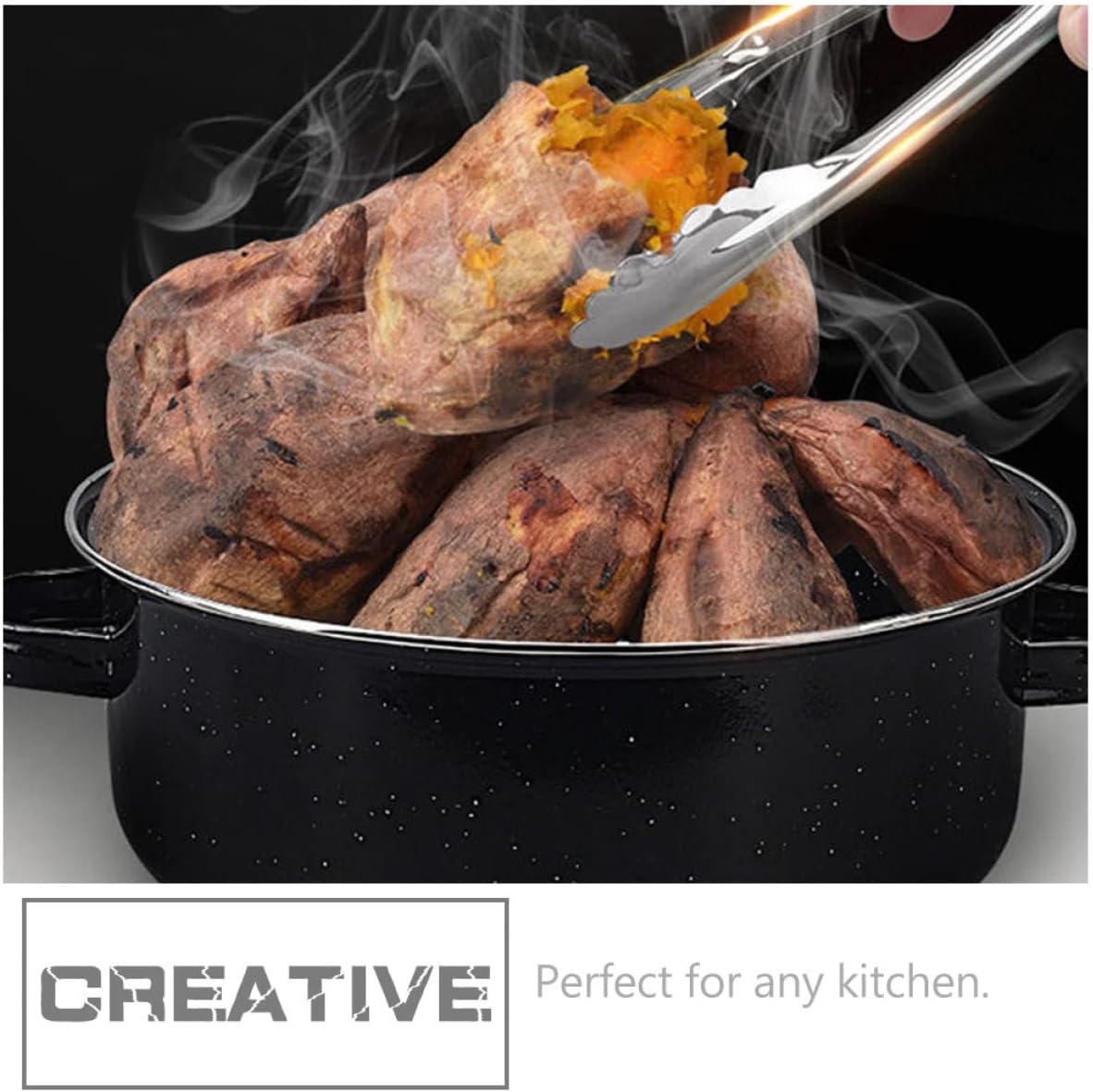 Large Roasting Pan Lid Covered Round Roaster Cast Iron Baked Pot Barbecue Size