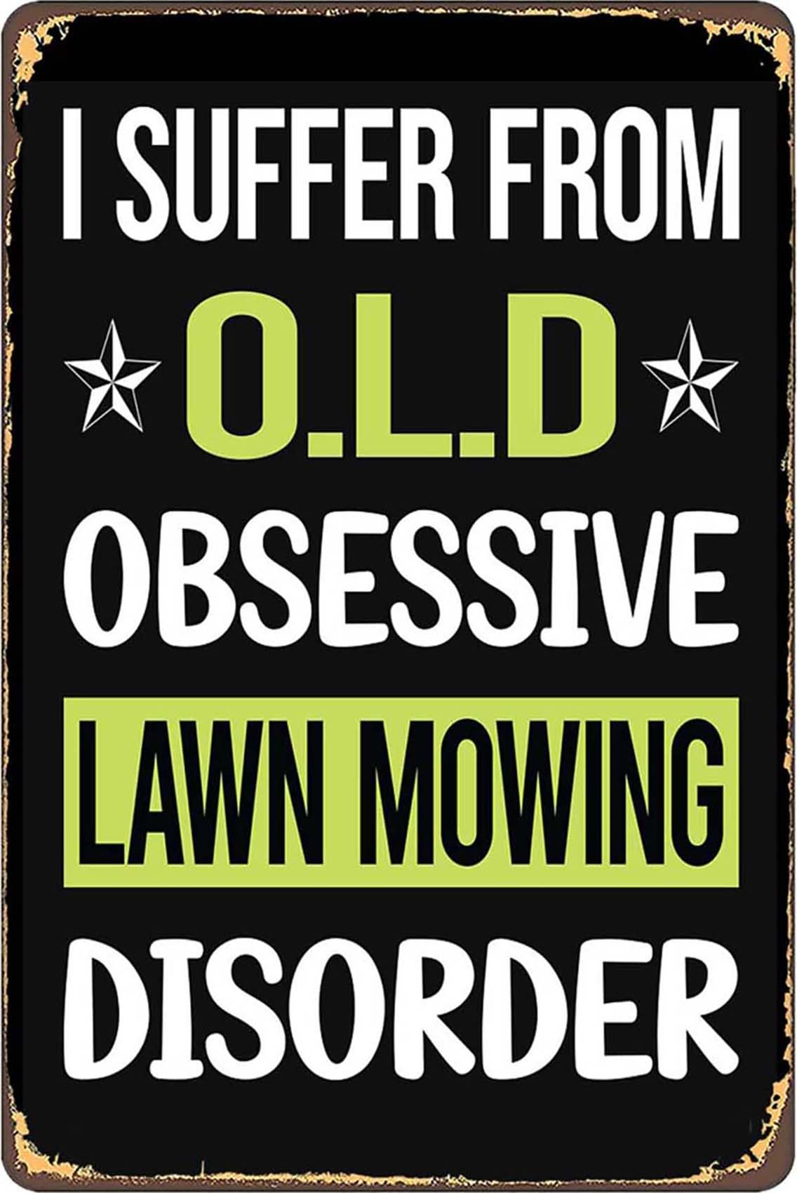 Bigccaee Metalsignxhb1712 Obsessive Love Lawn Mowing Mower Lawnmower Metal Signs Vintage Farm Bar Man Cave Garage Wall Art Office Gift Retro Metal Tin Sign 8X12 Inches