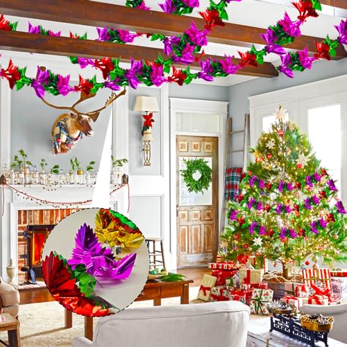 5Pcs Christmas Foil Garland - Ceiling Decorations Streamers & Hanging Decorations for Xmas & Valentine's Party Supplies - Image 4
