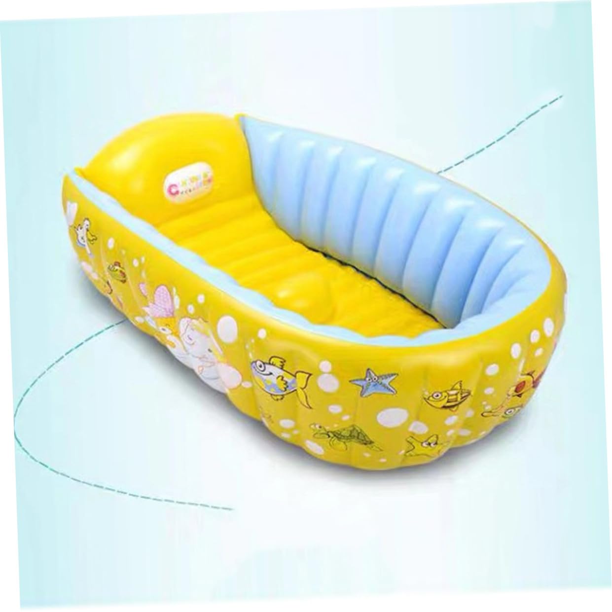 Vaguelly Bassin Gonflable pour Bébé en Pvc Motifs Dessin Animé, Pratique et Sécurisé pour Bain Intérieur et Extérieur, pour Garçon et Fille