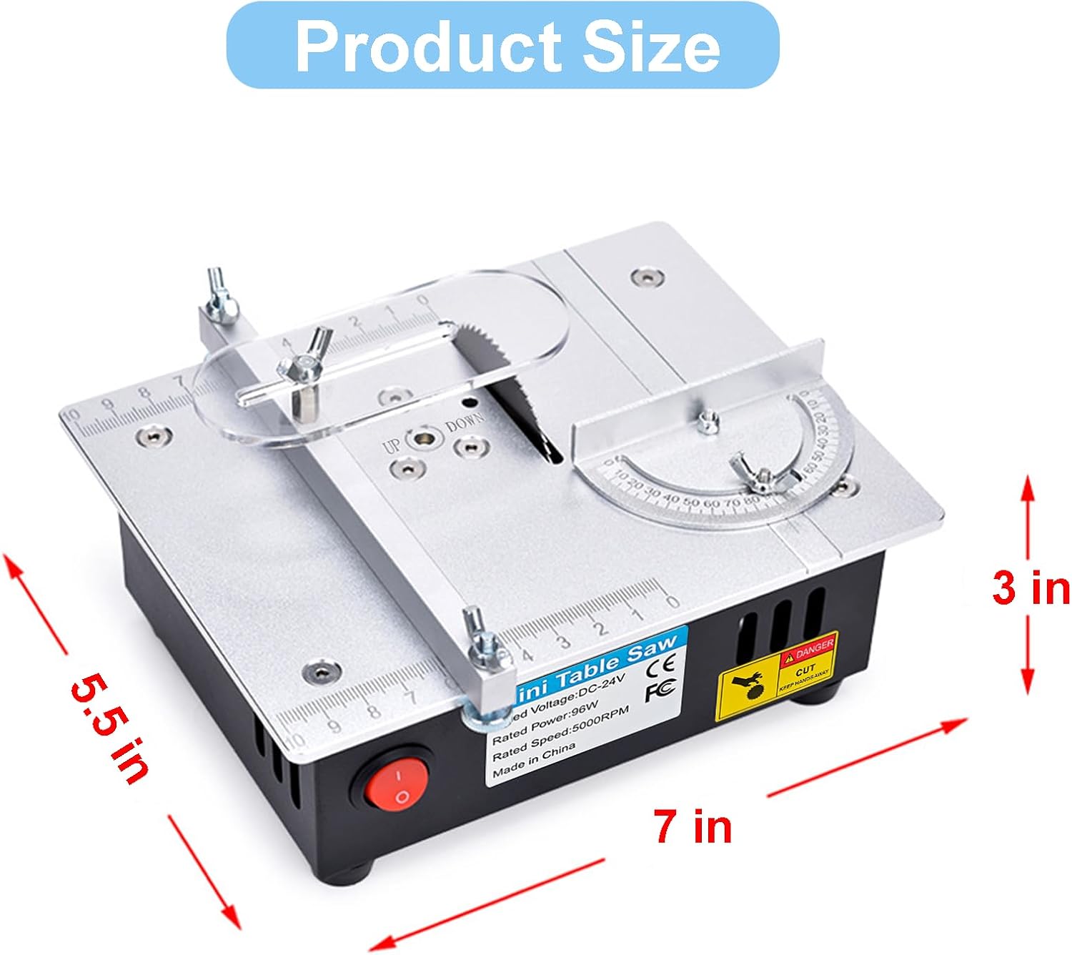 [TIMILAND] Mini Multi-Functional Table Saw S6【Cutter Speed、Angle、0-1/2inch hight Adjustable】with seven Speed Adjustable Power,Cutting&Sanding&Engraving for Crafts、Wood 、Plastic、 Acrylic