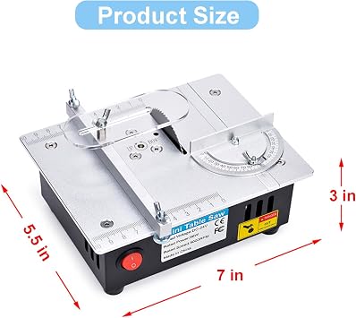 [TIMILAND] Mini Multi-Functional Table Saw S6Cutter SpeedAngle0-1/2inch hight Adjustablewith seven Speed Adjustable Power,Cutting&Sanding&Engraving for CraftsWood Plastic Acrylic