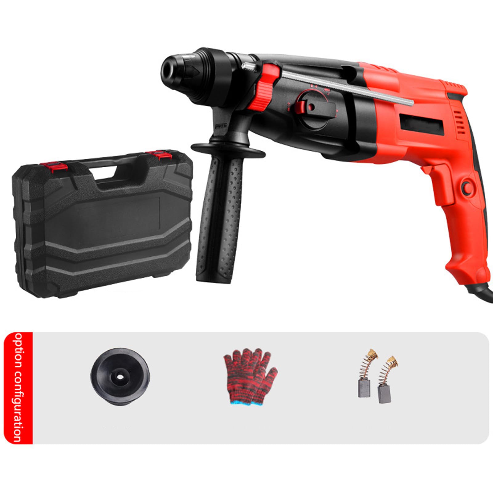 Taladro Percutor De 220V, Taladro De Impacto Eléctrico De 800W, Velocidad Variable De 1200RPM, Taladro con Cable con Mango Giratorio De 360°, Mandril De Medición De Profundidad