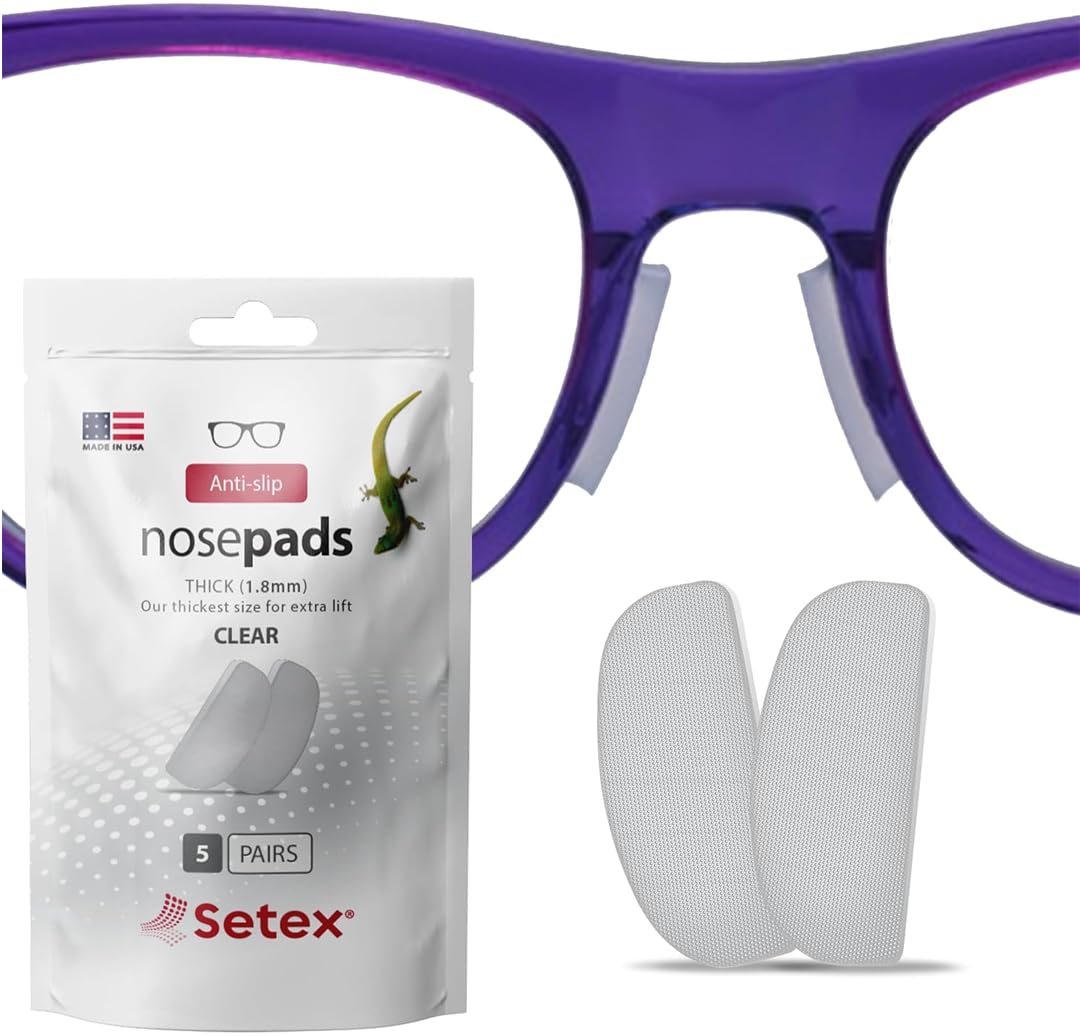Setex Gecko Grip 1.8mm Antypoślizgowe Noski Do Okularów (5 Przezroczystych Par) Innowacyjne Mikroteksturowane Włókna Ultra-Miękkie I Samoprzylepne