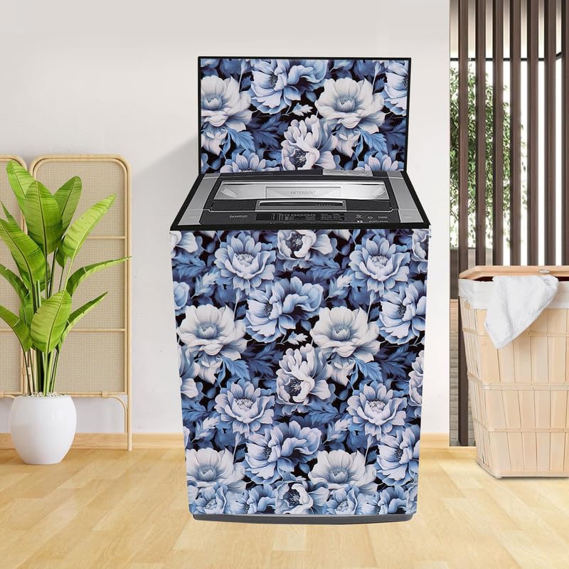 Image of Fully Automatic Top Load Washing Machine Cover Suitable For Samsung, Lg, Godrej, Whirlpool 6.5Kg, 7Kg, 7.5Kg, 8Kg, 9Kg, 10Kg, 11Kg ( 58Dx60Wx94H ), Waterproof Cover, Blue .