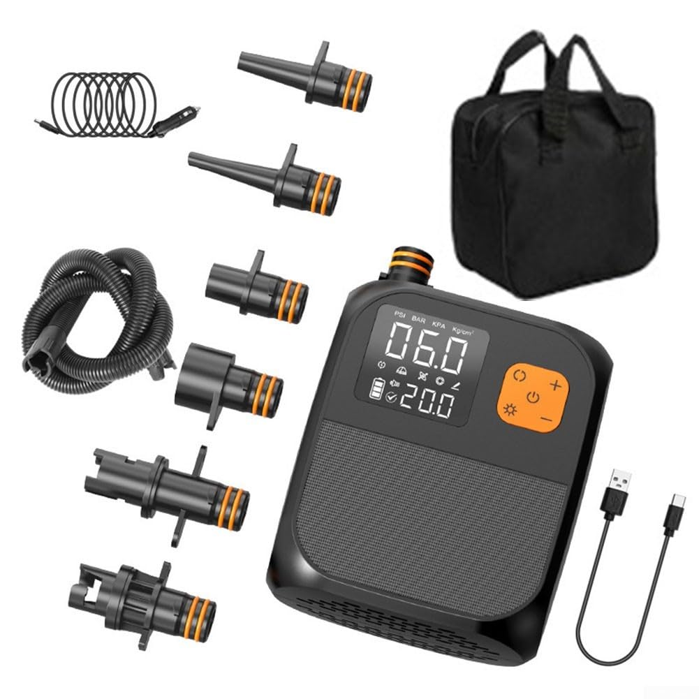 ZYWUOY Pompe gonflable pour canoë - Portable - Sans fil - Rechargeable - Électrique - Pour kayak - Surveillance de la pression en temps réel