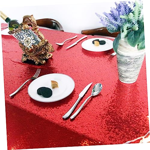 Nappe de table paillettes rouges décoration mariage buffet réception de fête