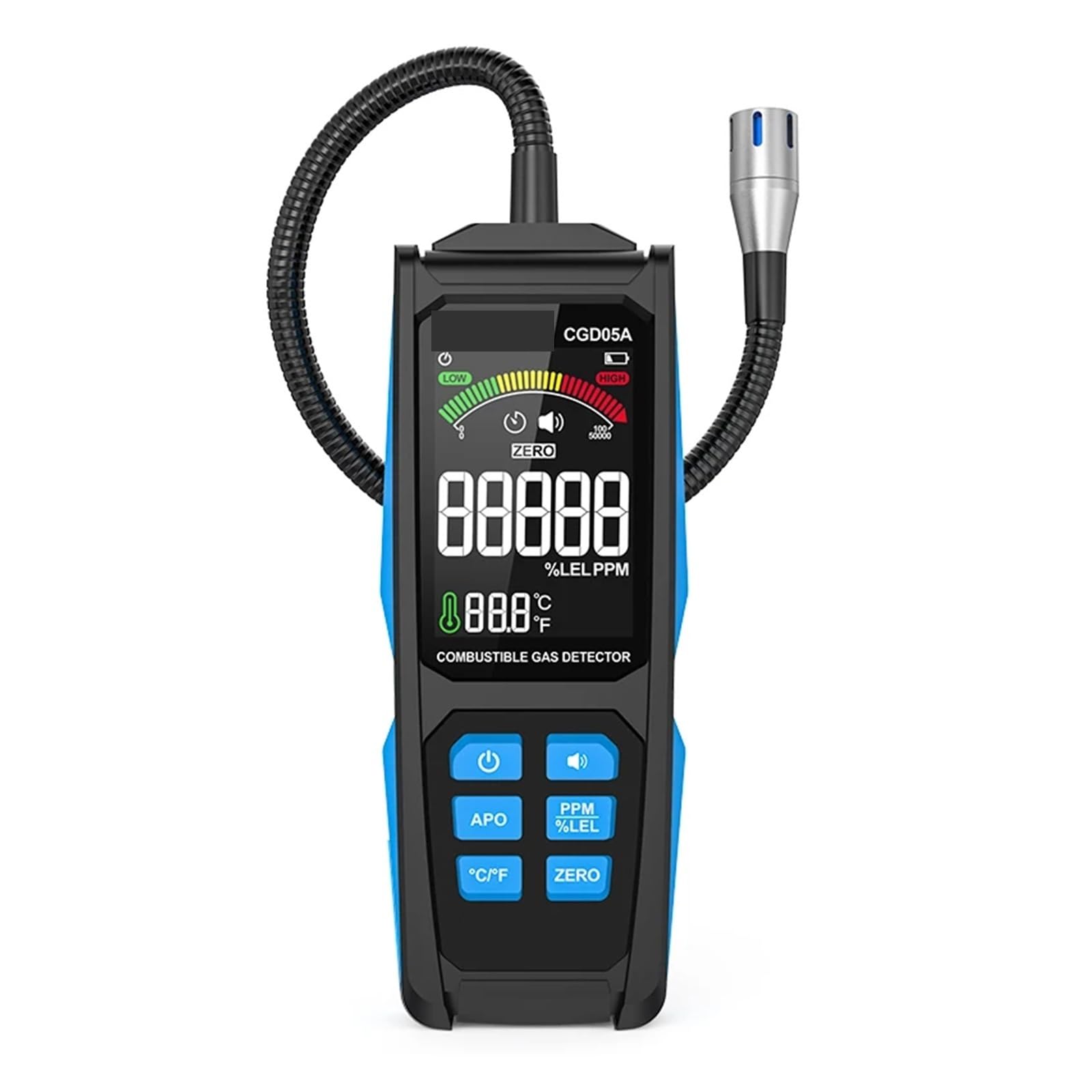 Detector de Gas, Detector de fugas de gas portátil con pantalla de carga, analizador de gas, medidor de GLP, medidor de fugas natural con triple alarma