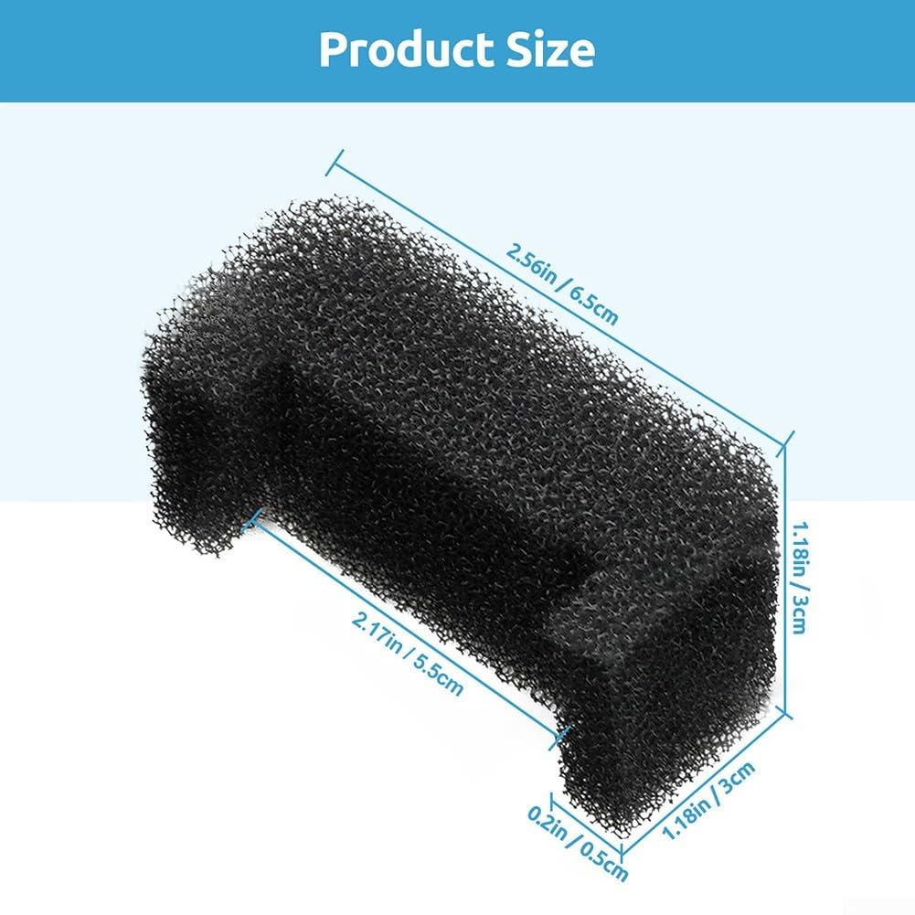 8-Pack Black Sponge Filter for Cat Dog Water Fountain Dispenser - 6 cm Foam Replacement Soft Dense Foam — view 5
