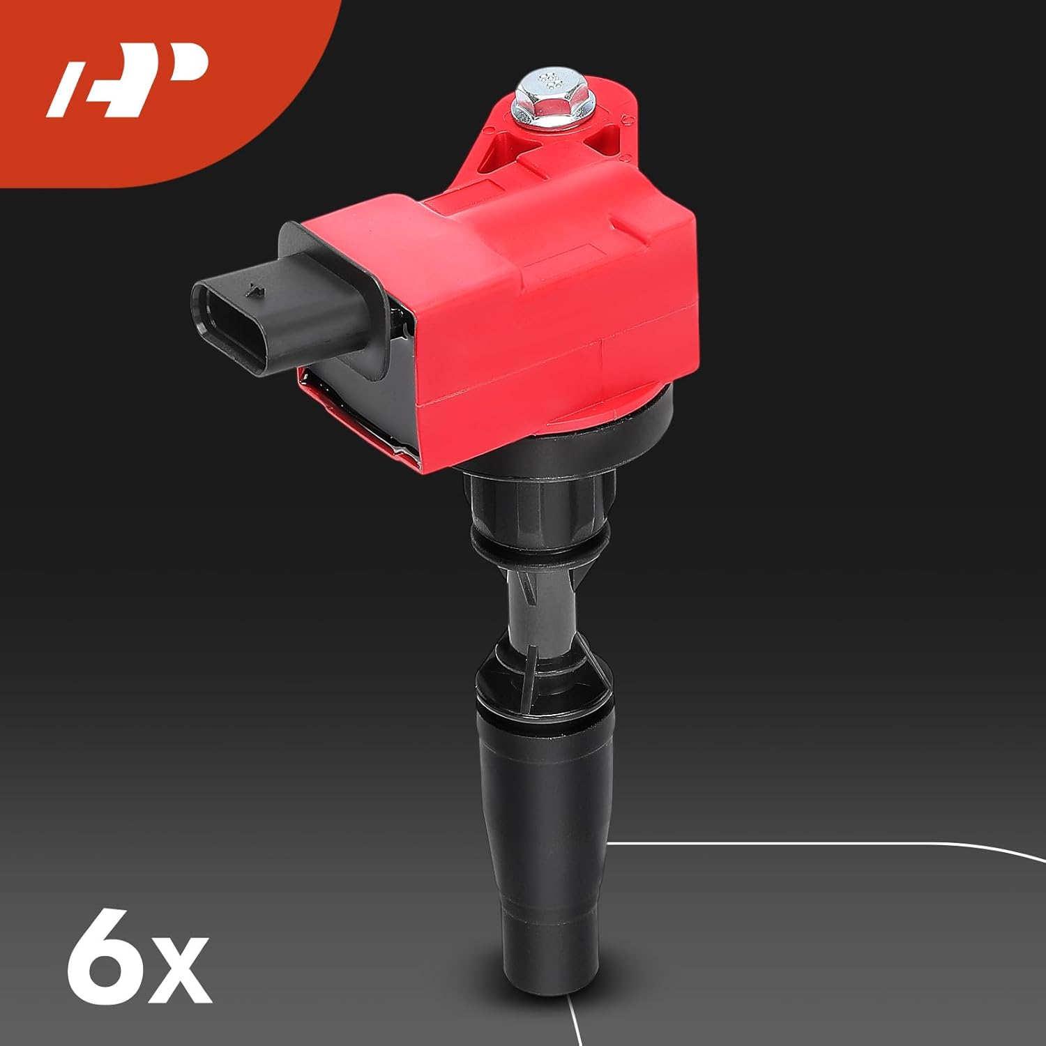 A-Premium (Red) Set of 12 Ignition Coil Pack and Iridium Spark Plugs Compatible with GMC Acadia, Canyon & Chevrolet Camaro, Colorado, Blazer & Buick LaCrosse, Regal Sportback & Cadillac CTS, XT5, ATS