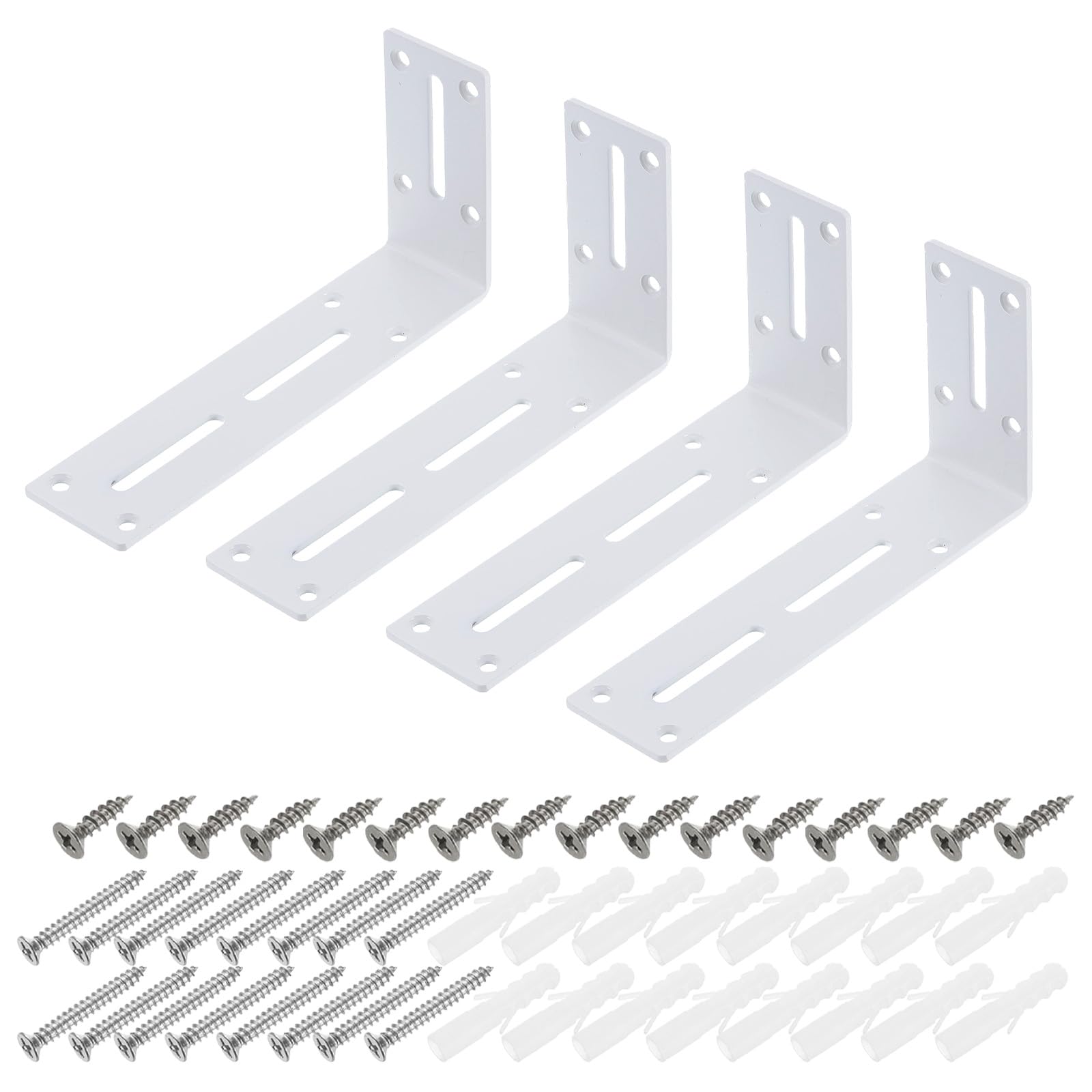 Équerre d'angle réglable blanche en L avec fente ajustable pour un alignement de meuble parfait