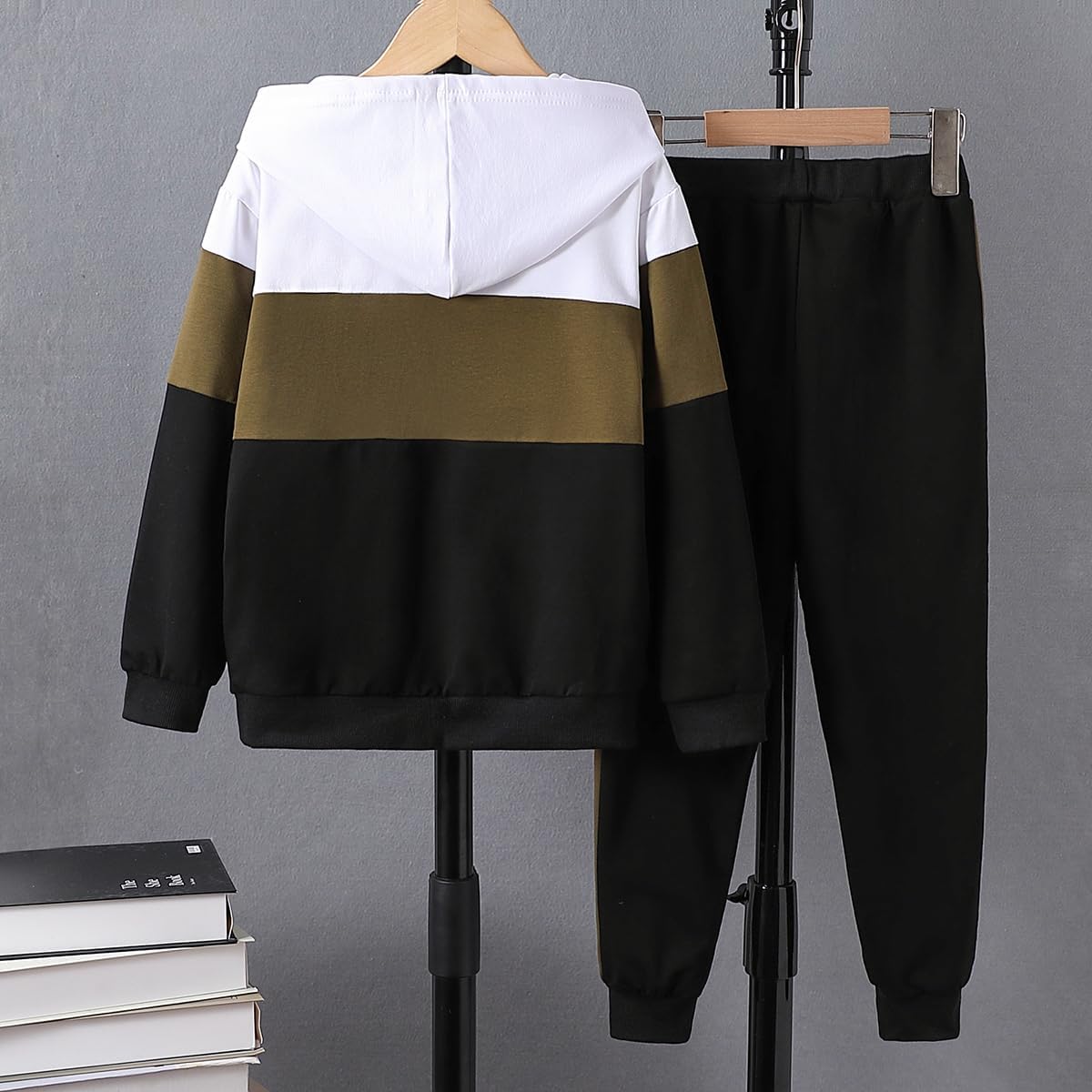 Boys Clothes 2 Piece Color Block Zip Hooded Sweatshirt & Pant Kids Fall Outfits Size 6-12 Years - Image 7