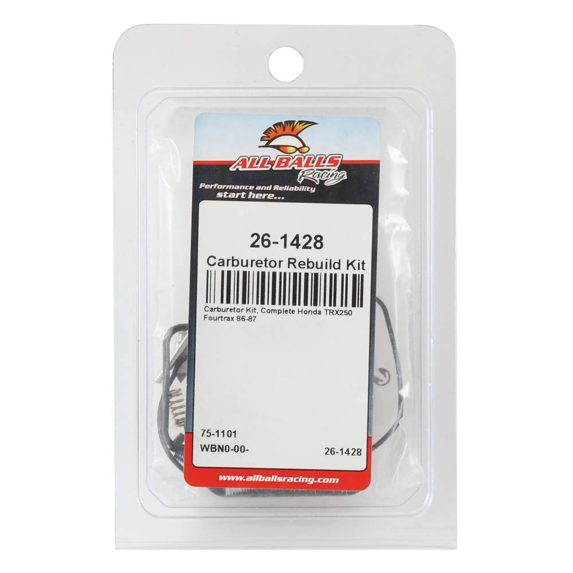 All Balls Vergaser-Umbausatz 26-1478 Für Kawasaki KDX220 (1997-2005) – Inkl. Düsen, Schwimmerschale & Hardware, Nur Für Off-Road