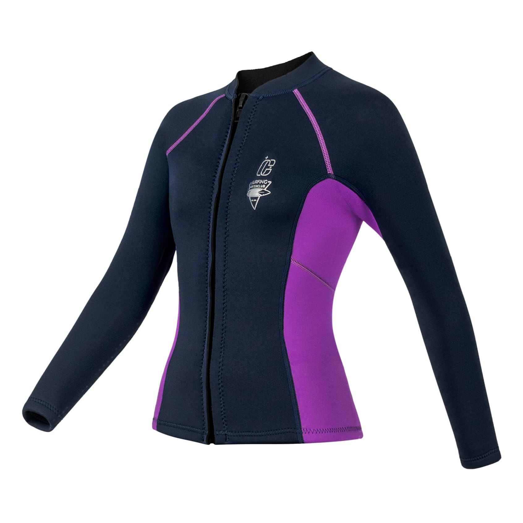 Veste Néoprène Femme 3mm Thermique Manches Longues Veste De Plongée Rashguard avec Fermeture Éclair pour Nager Plonger Surfer Snorkeler