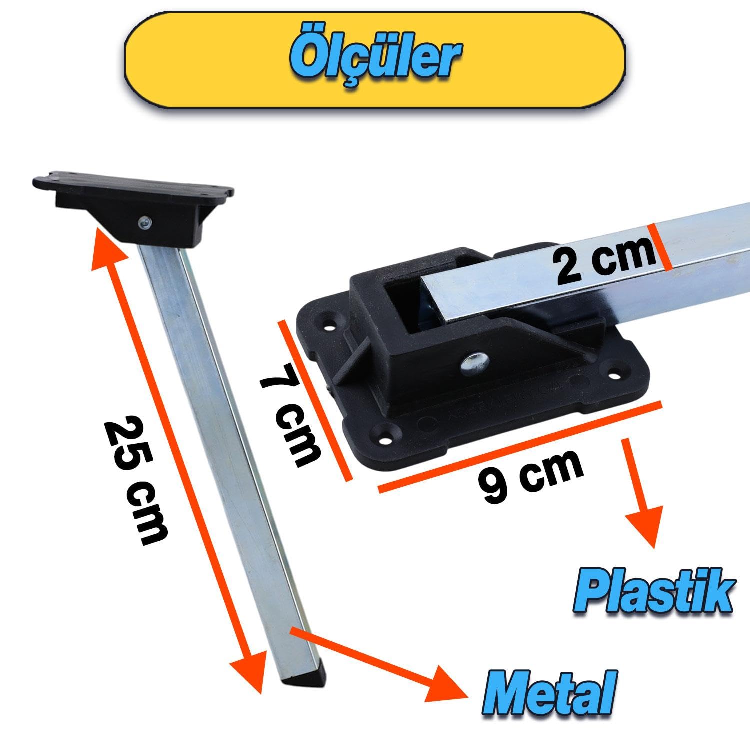 4 ADET Sofra Ayağı 25 cm Metal Plastik Siyah Taban Katlanır Yer Sofrası Sini Altı Mobilya Ayak Masa