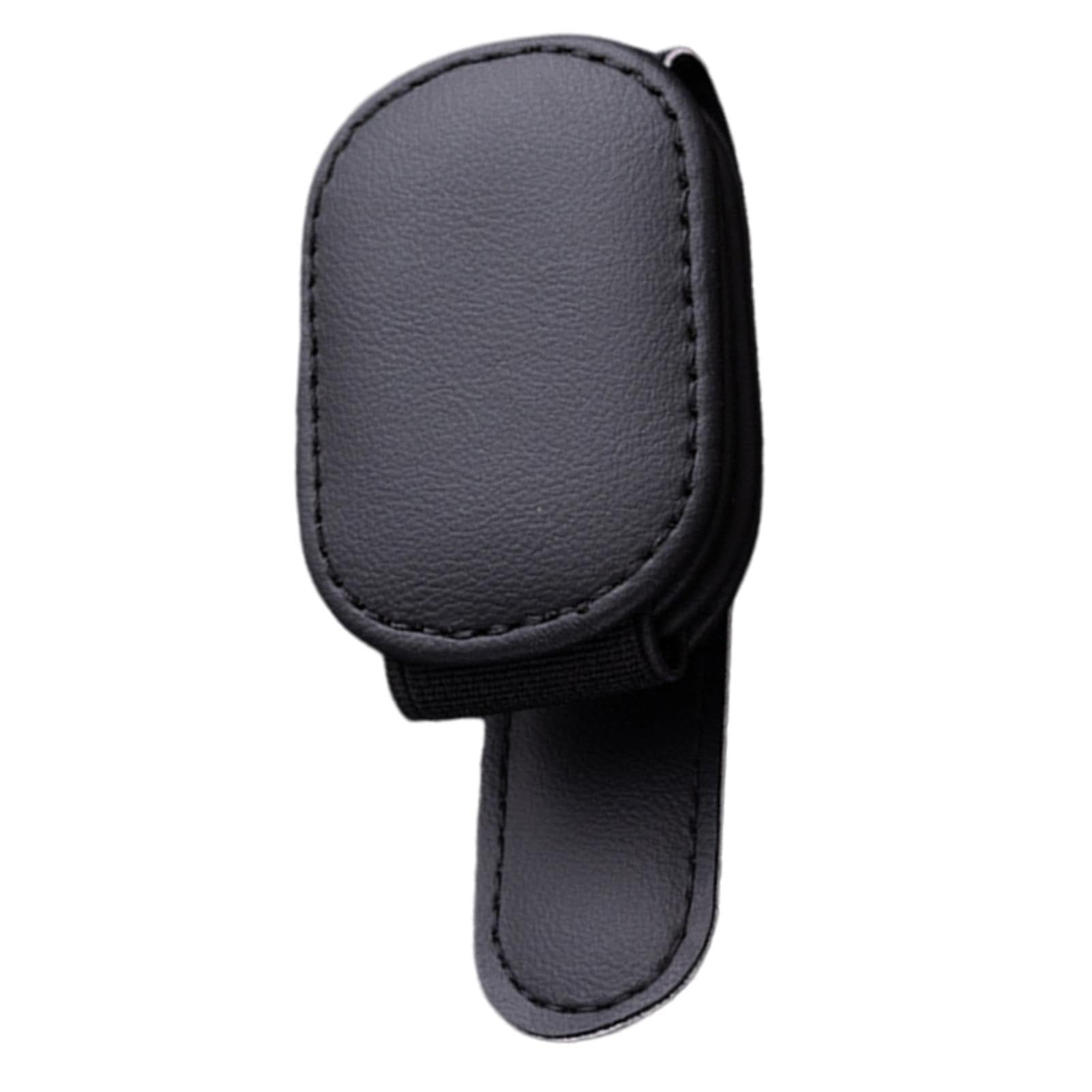Jymy Supporto Magnetico In Pelle Per Occhiali Da Sole Auto: 2 Clip Per Visiera, Fissaggio Forte E Morbido, Nero - 3