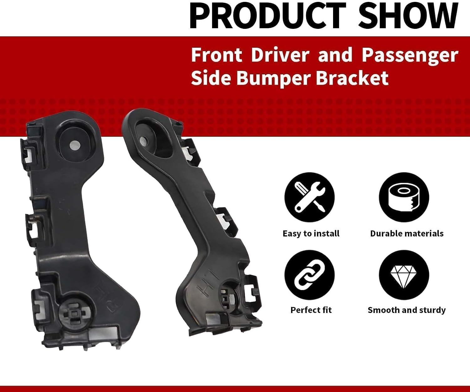 Nakkaa Front Bumper Cover Support Bracket Retainer Reinforcement Compatible with MKX Edge 2011-2015 BT4Z17C947A BT4Z17C947B FO1043135 FO1042135
