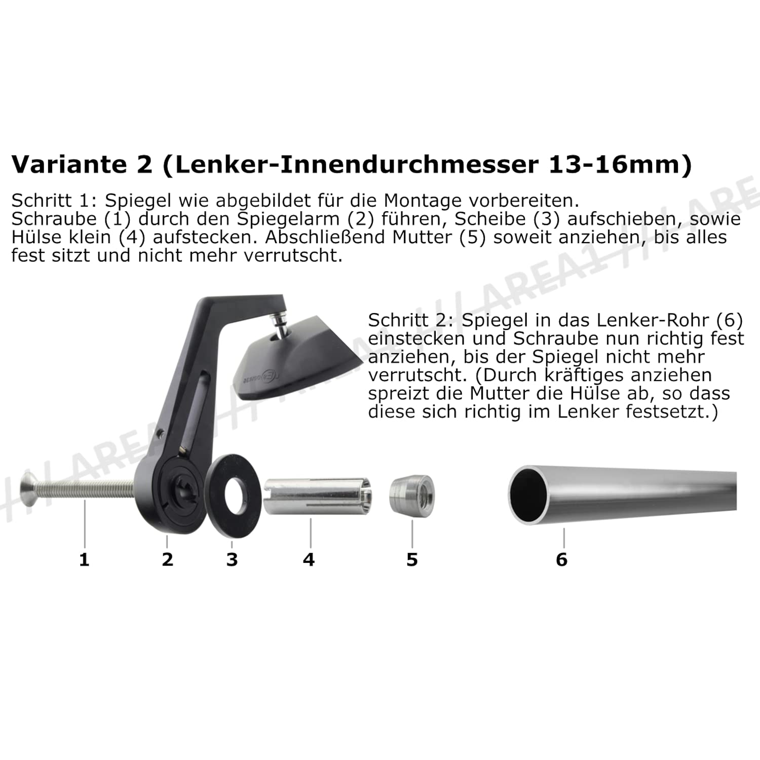 Area1 universal Motorrad Griffe + Lenkerendenspiegel Rückspiegel Paar e-geprüft kompatibel mit Duke SMC/R MT07 MT09 MT10