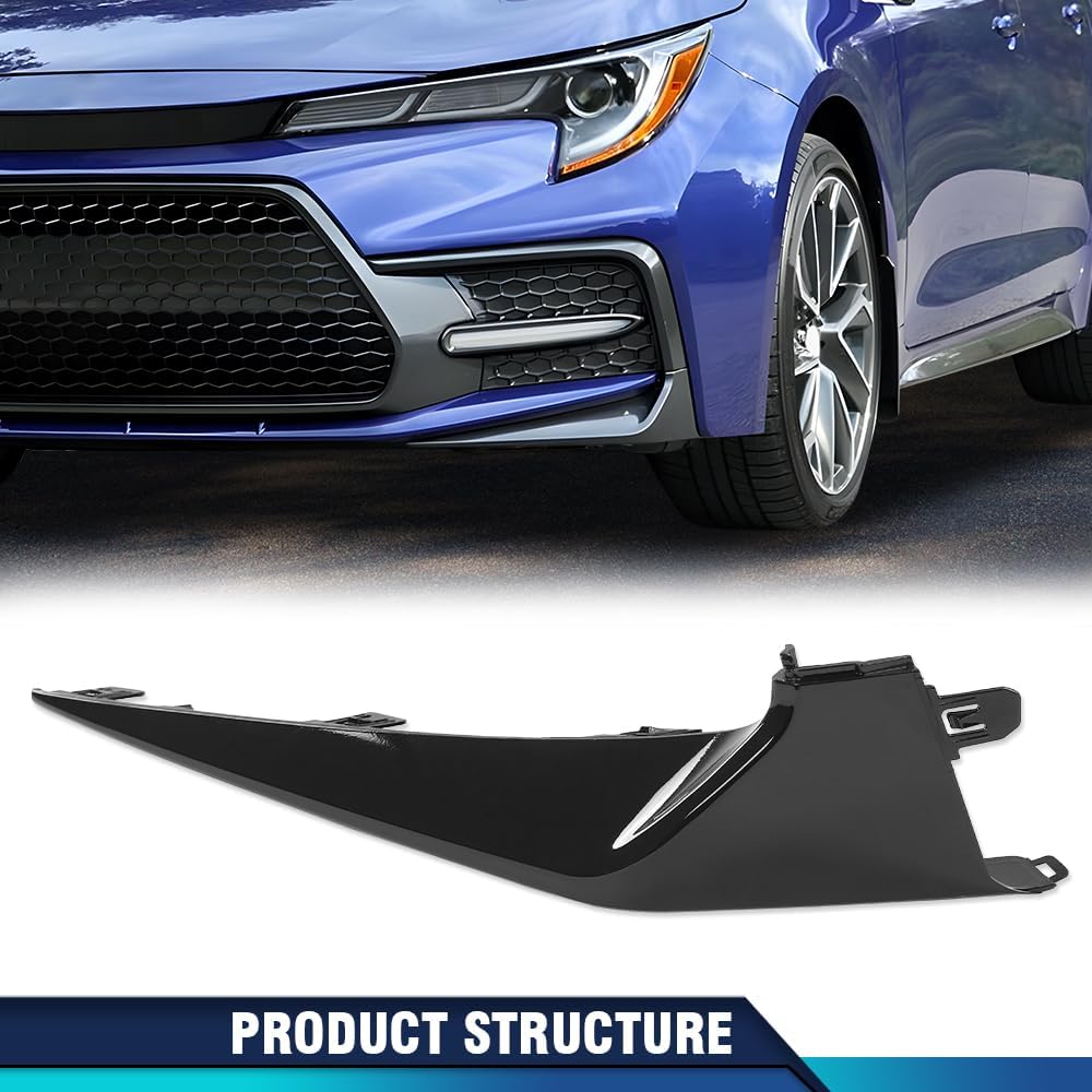 PIT66 Front Bumper Side Lower Molding Trim Compatible with Toyota Corolla 2020-2022 5211302040 5211312240 TO1046112 Left Driver Side