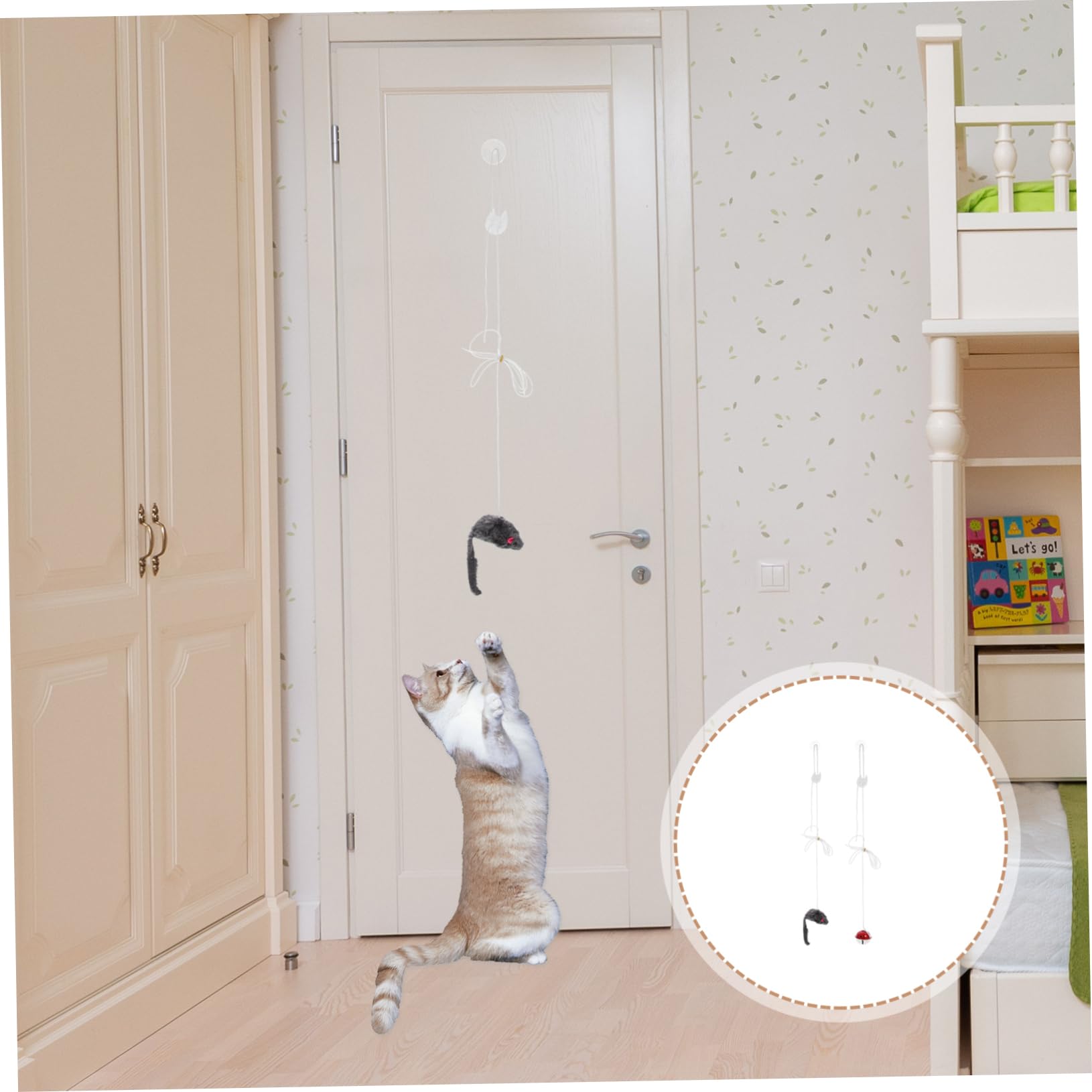 Yardwe 10sätze Hängende Katzenspielzeuge Für Selbstunterhaltung Interaktives Spielzeug Mit Mäusen Und Glöckchen Für Katzen Installieren Für Türrahmen