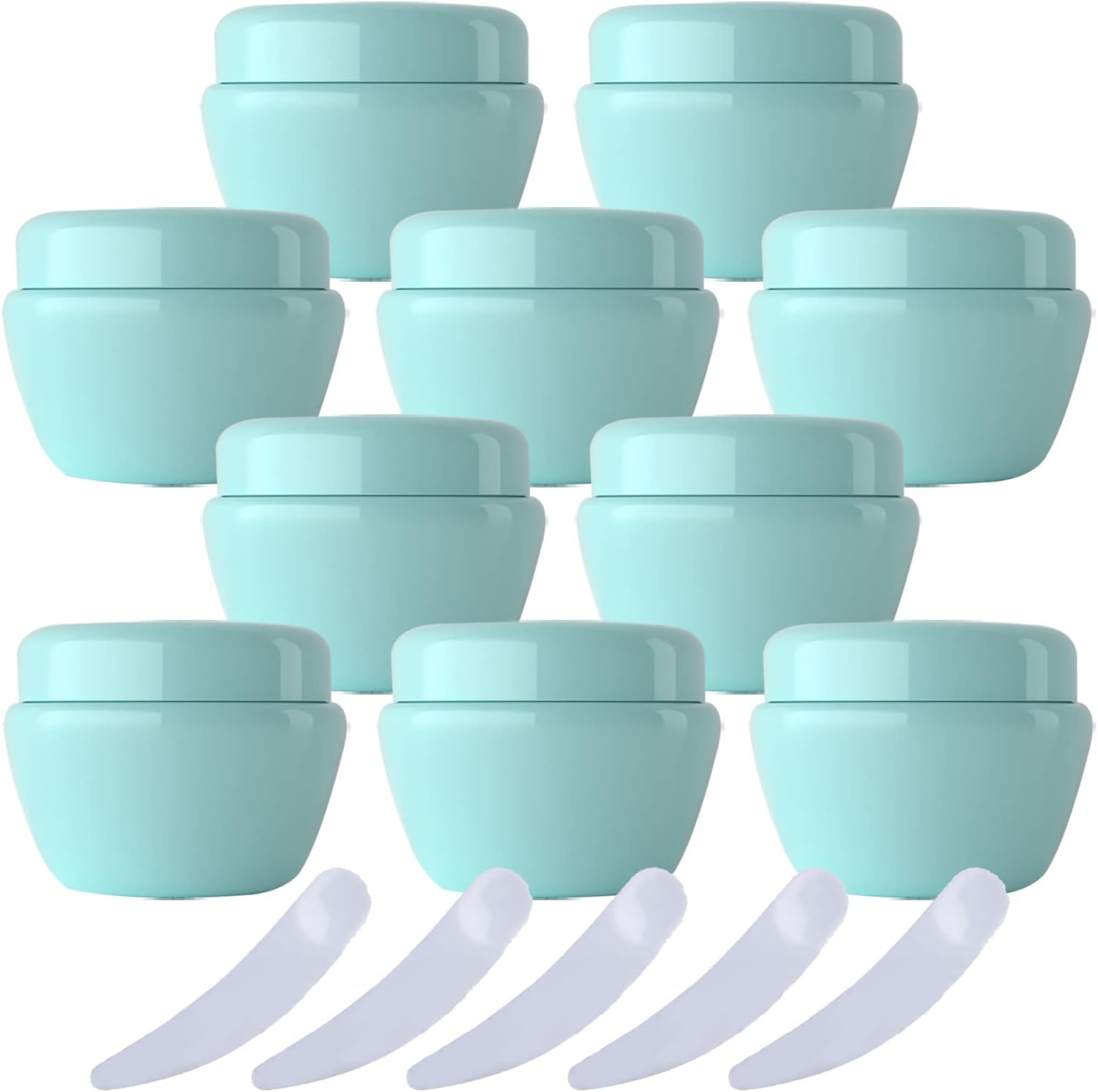 FLYIODFCXV cosmetic jar, Pack of 20,Plastic Cream Jars Cosmetic Pots, Mushroom Shape Containers Storage Pot for Travel(Green,30ml)