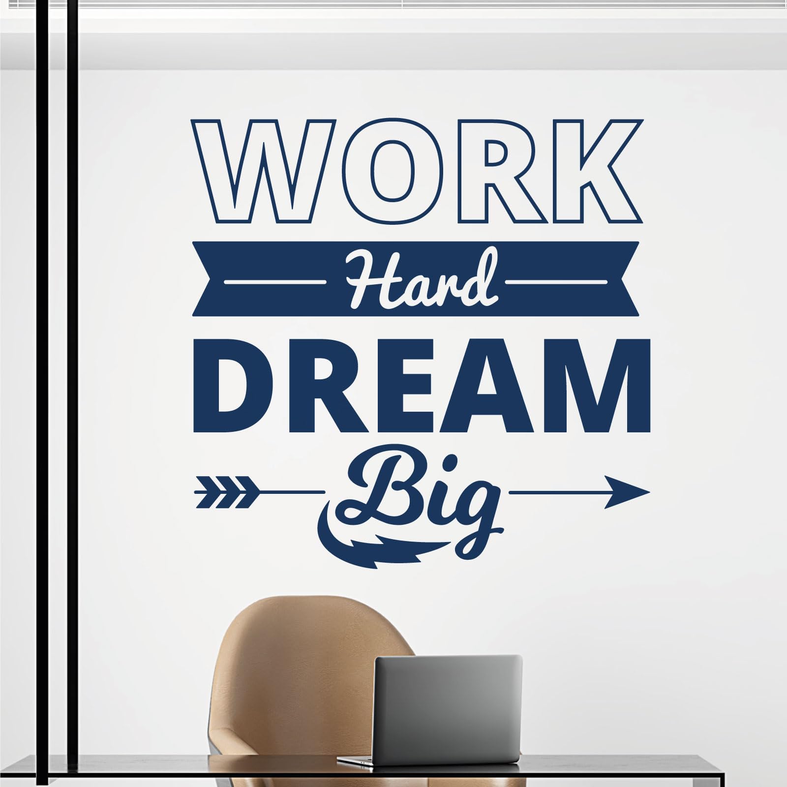 Wandtattoo mit motivierendem Zitat "Work Hard, Dream Big" [XXLarge] [Ultramarine]