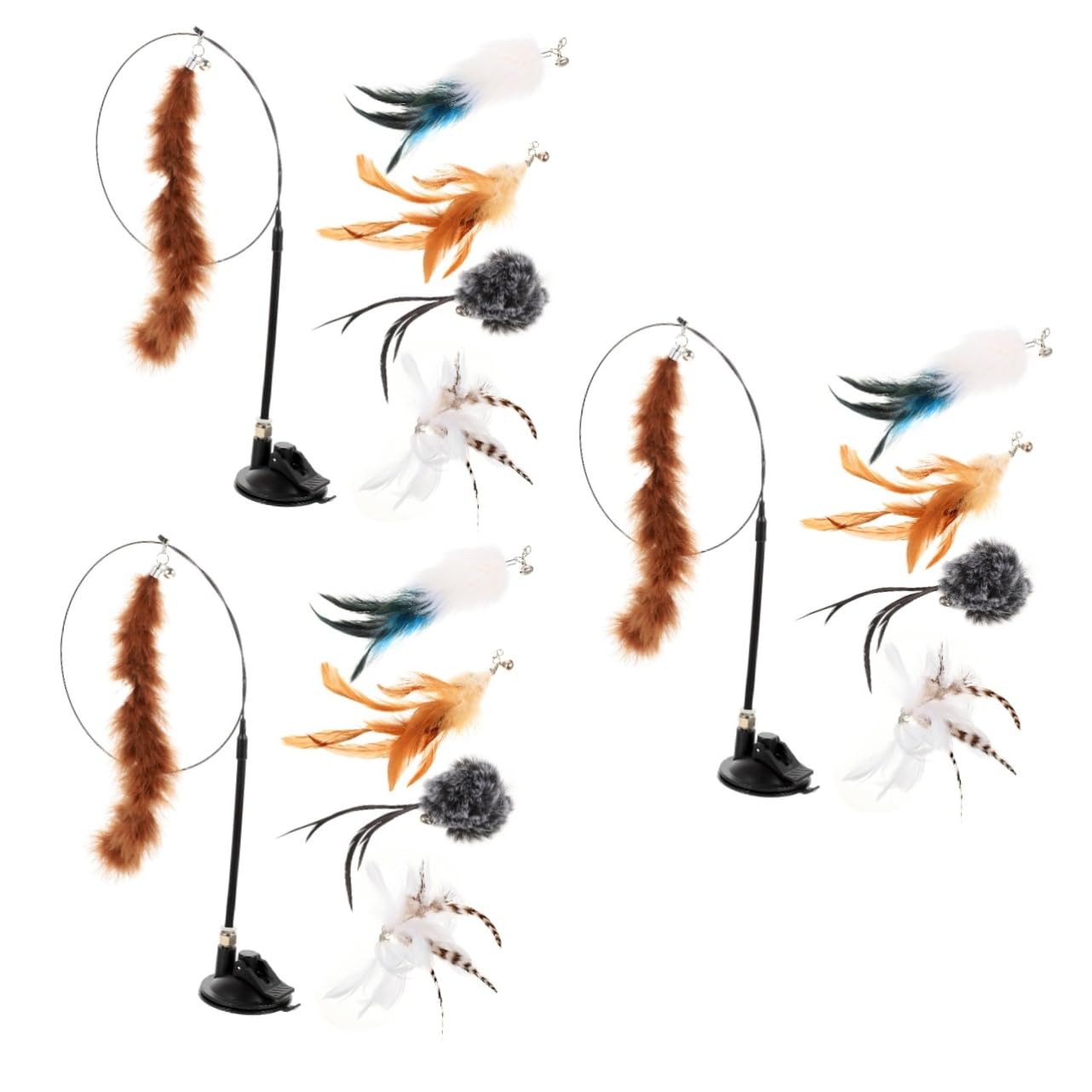 FRCOLOR Plüschtier 18 STK Katzensauger Katzenteaser Weihnachtsspielzeug Plüschtiere Katzenspielzeug Ausgestopftes -plüschtier Teaser Für Katze Federn Teaser Plüsch Lustiger Stock Sport