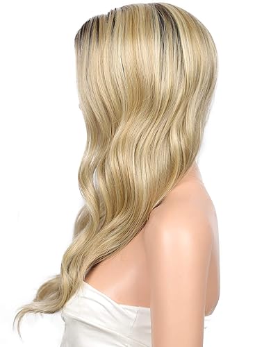 Miniatura 5 de Kalyss Pelucas de encaje frontal de 24 pulgadas para mujer, cuerpo largo, ondulado, rizado, resistente al calor, hechas en Japón, pelucas sintéticas