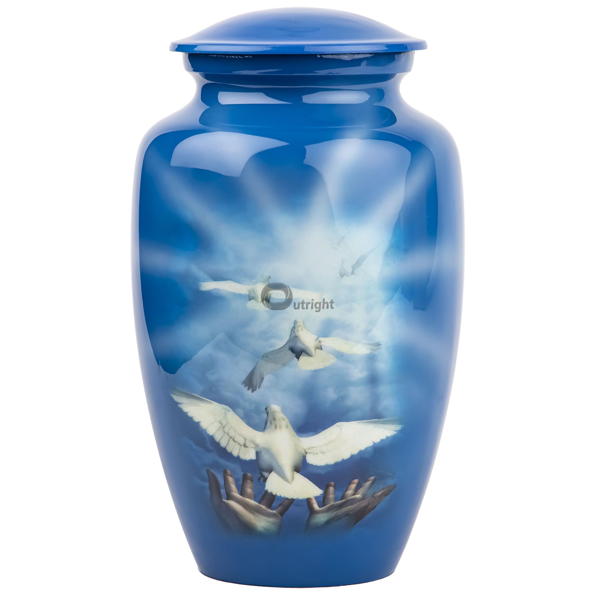 激レア 新品未開封 Blue Ribbon URN 赤 High Finish K363 Amore Keepsake Urn Red & Pol Silver - LoveUrns®US