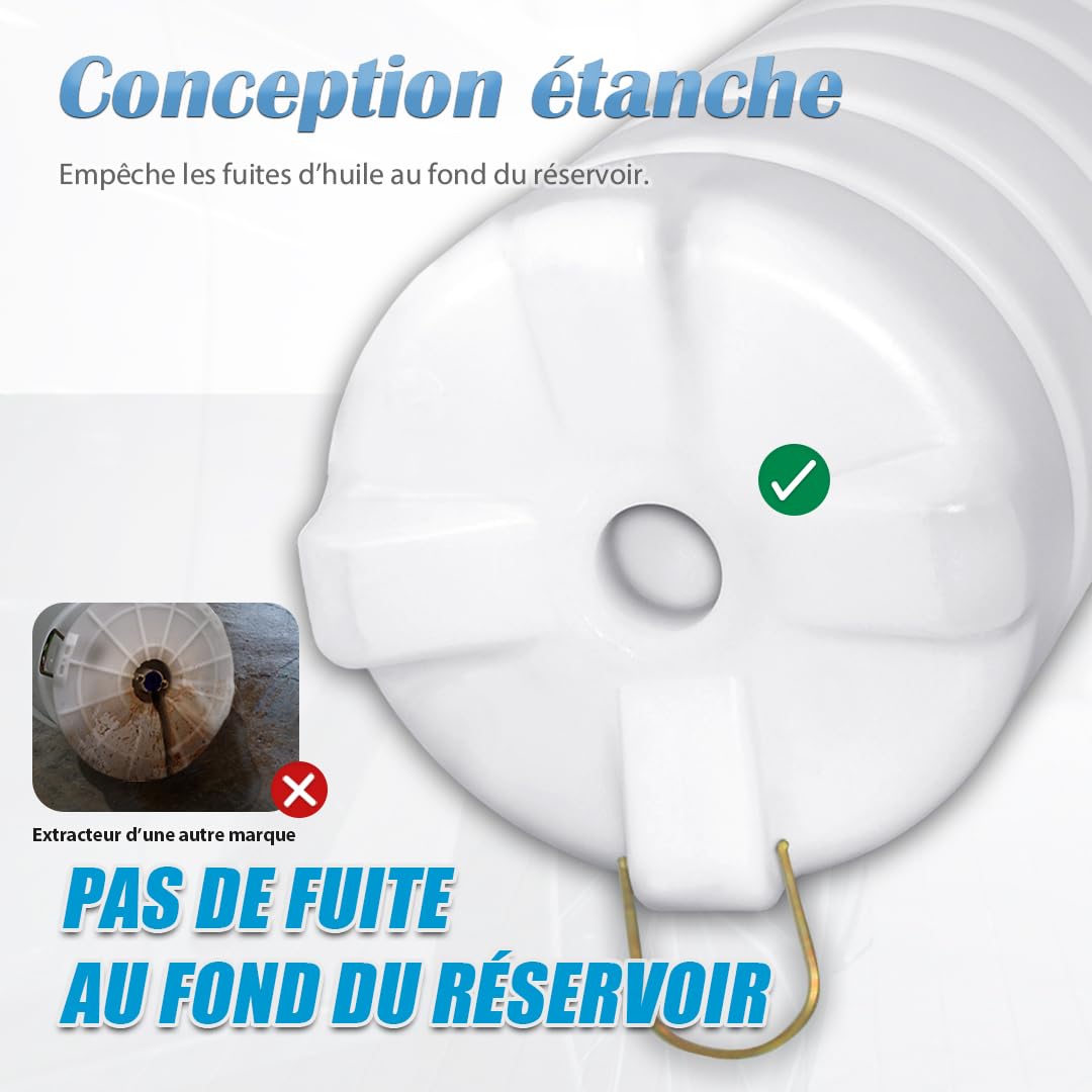 FIRSTINFO A1106H | Extracteur d’Huile 15L Manuel | 3ᵉ génération breveté | Soupape de sécurité | 5 tuyaux Dont Un Ultra-Fin,130 cm | fabriqué à Taïwan