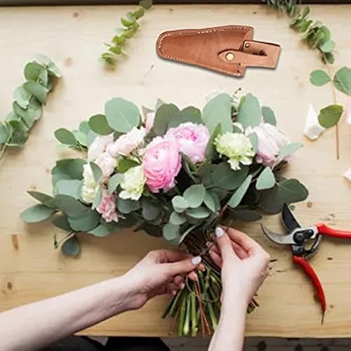 Miniatura 6 de Funda de cuero para tijeras, 1 paquete de fundas de cuero para herramientas, funda de podadora de jardín, bolsa con soporte para cinturón, funda