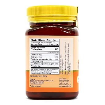 Authentic Mountain Sidr Honey - Jujube Honey, Supports Mental Health, Memory and Cognition, 100% Natural, Raw Liquid Honey, Gluten Free (500g / 17.6oz)