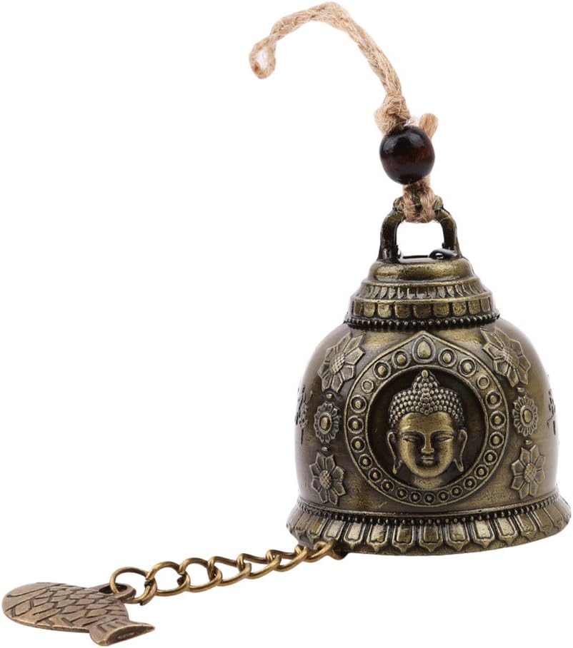 CanVivi Bronze Chinese Feng Shui Alloy Wind Chimes Ornaments Buddha Bell Pendant Home Car Accessories Anti-Theft Door Hanging