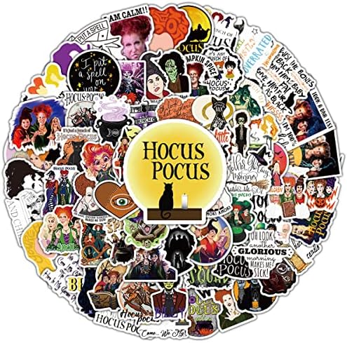 100 Pcs Hocus Pocus Laptop Sticker Waterproof Vinyl Stickers Car Sticker Motorcycle Bicycle Luggage Decal Graffiti Patches Skateboard Water Bottle Sticker