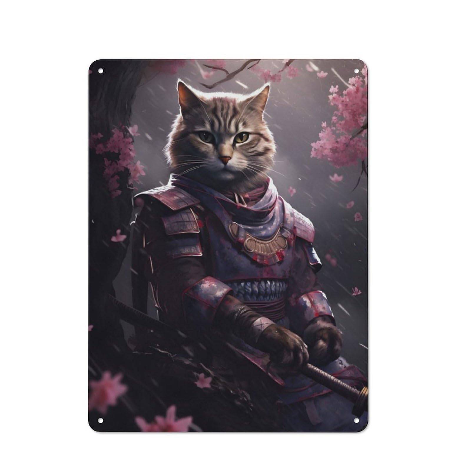 Junmoney Noble Japanese Cat Classic Tin Sign 40X30cm, Classic Pub Decor For Cafe, Pub, Workshop Or Home Bar, Small Accent For Blank Walls