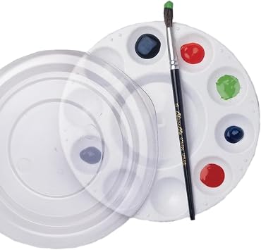 School Smart Student Paint Palette with Cover, 7 Inches, White, Pack of 12