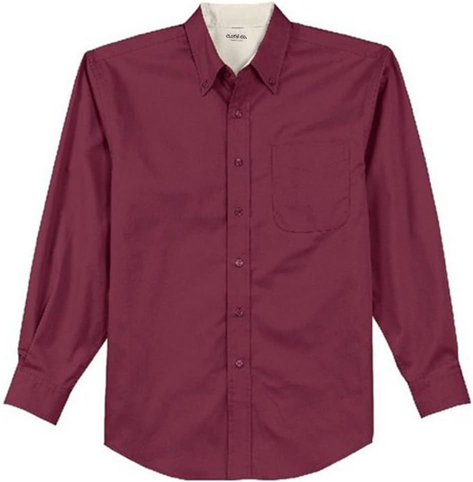 Clothe Co. Men's Long Sleeve Wrinkle Resistant Easy Care Button Up Shirt
