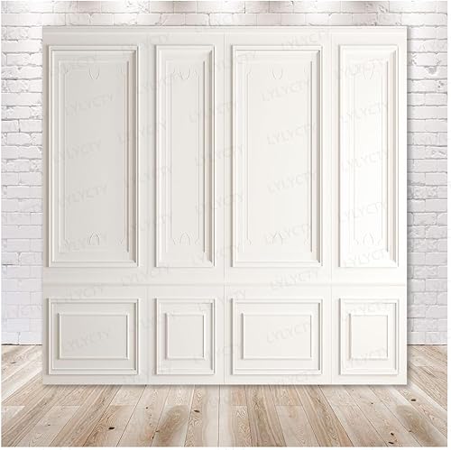 TAY1382 TAY1382 - Fondo de fotografía de pared blanco clásico de madera gris de 8 x 8 t, fondo de pared vintage, suministros de decoración para