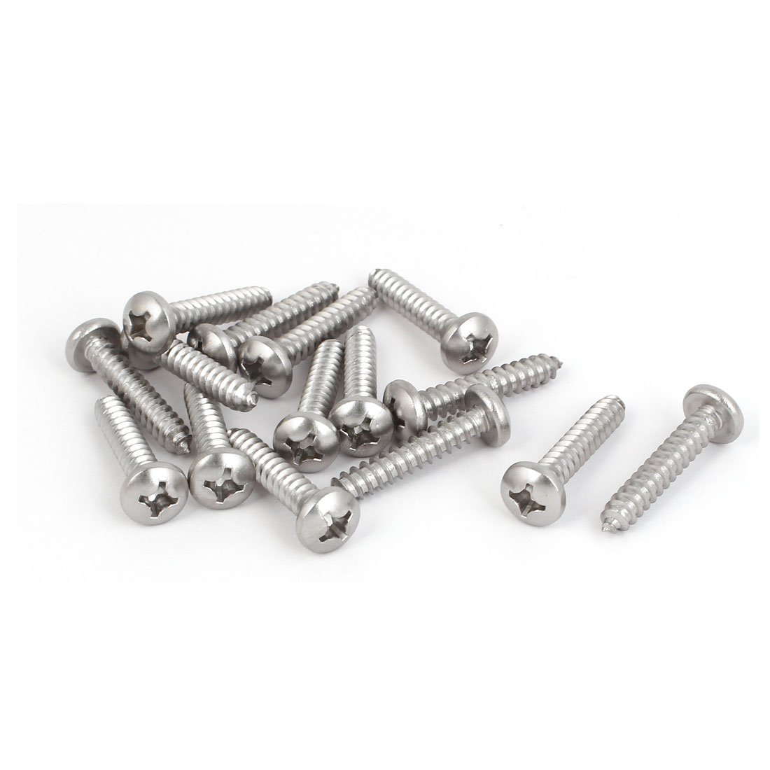 Uxcell Silver Sourcingmap M5.5x30mm 316 Stainless Steel Phillips Pan Head Self Tapping Screws Bolts 15Pcs