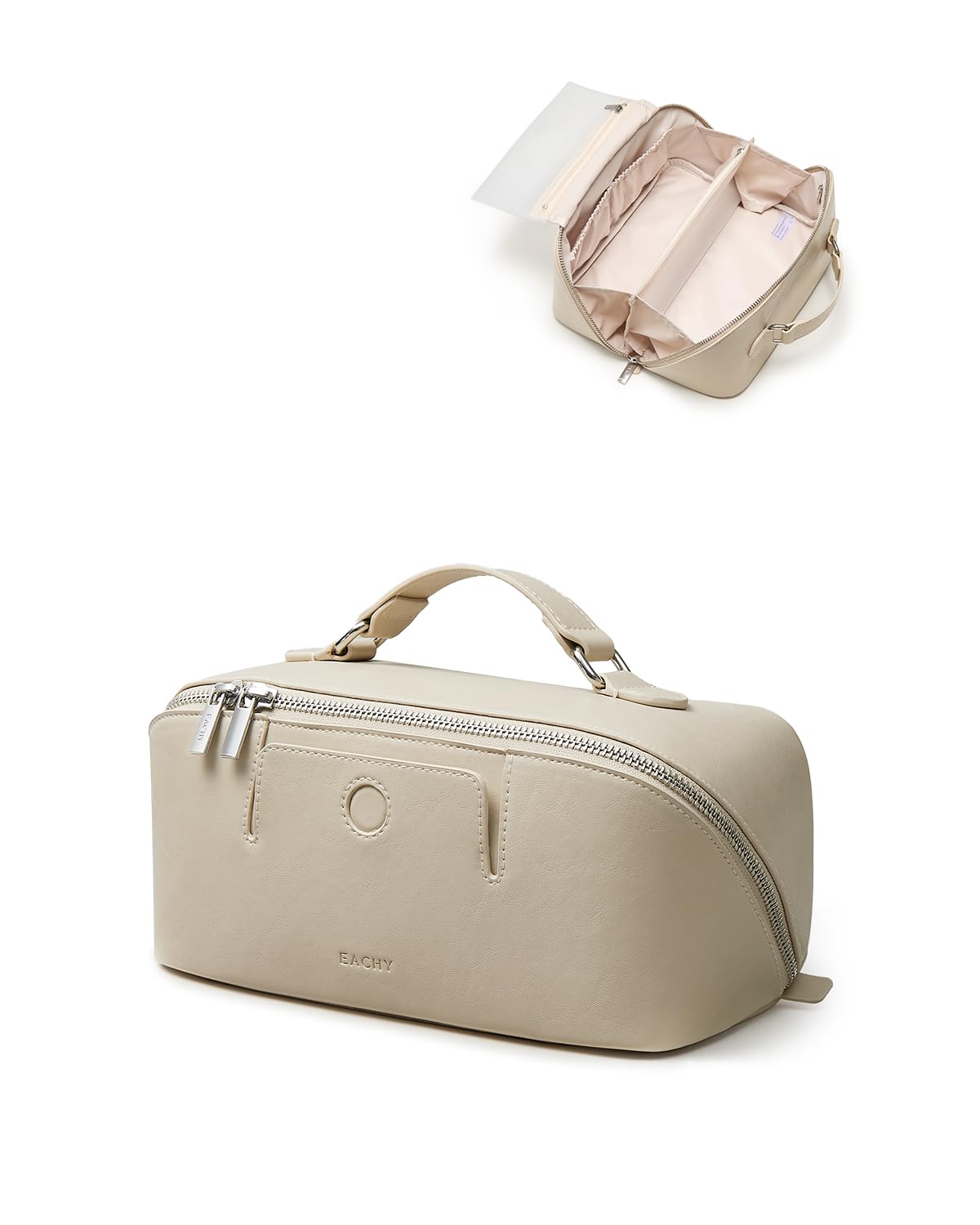 Photo 1 of EACHY Travel Makeup Bag, Beige, Medium