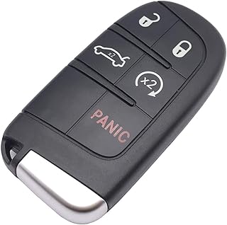 Replacement Keyless Entry Key Fob Cover Case fit for Dodge Charger Challenger Jeep Grand Cherokee Compass Renegade Patriot Grand Comander Chrysler 300 Key Fob