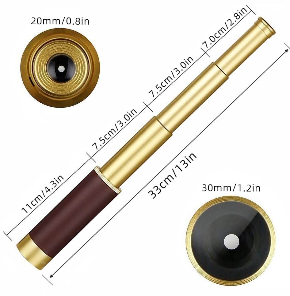 Amazon.co.jp: Laupha 海賊望遠鏡 ビンテージ単眼鏡 25×30 伸縮