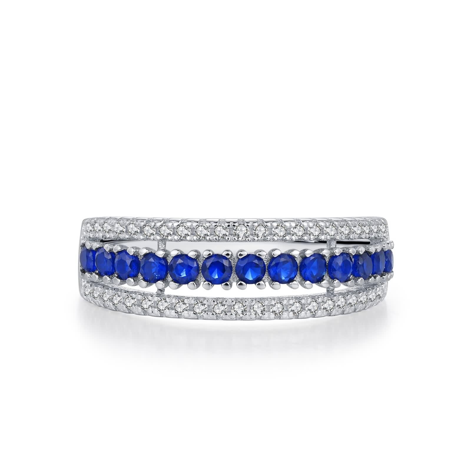 Bague argent pierre bleu blanc pour sublimer vos tenues de soirée chic - 8