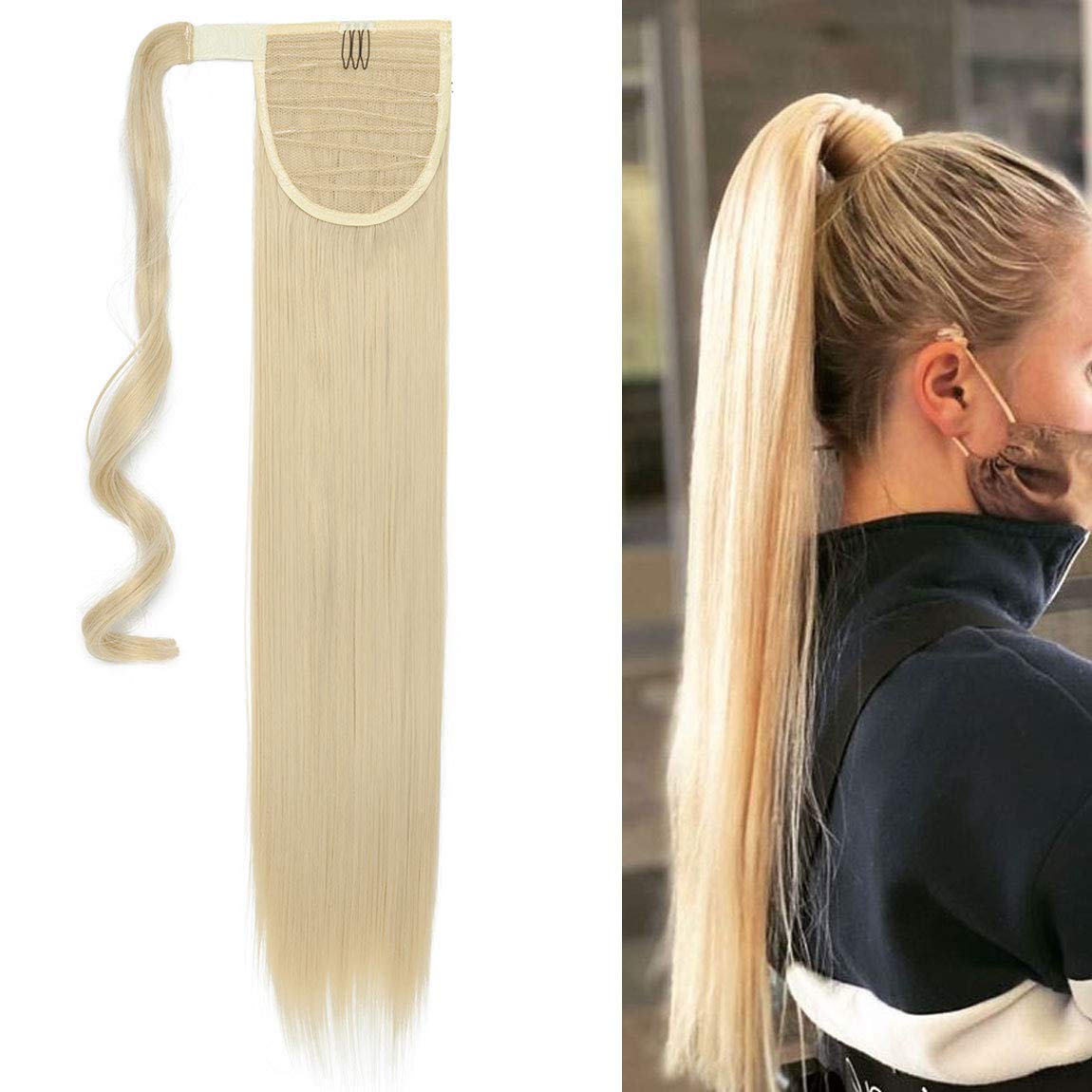 Snoilite Clip in Extensions Haarteil Zopf Pferdeschwanz Glatt