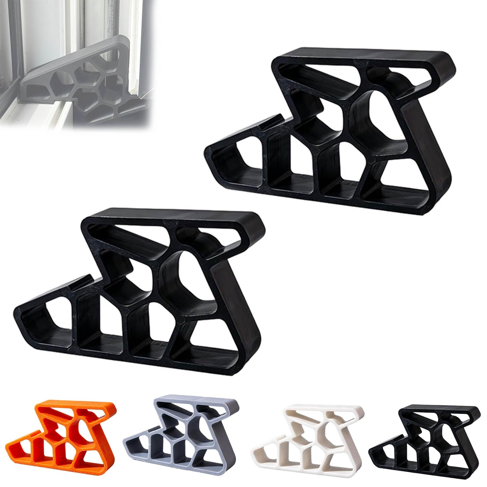 Secure Track Door Stop,Secure Trap Door Stop,Window Patio Doorstop (Black*2)