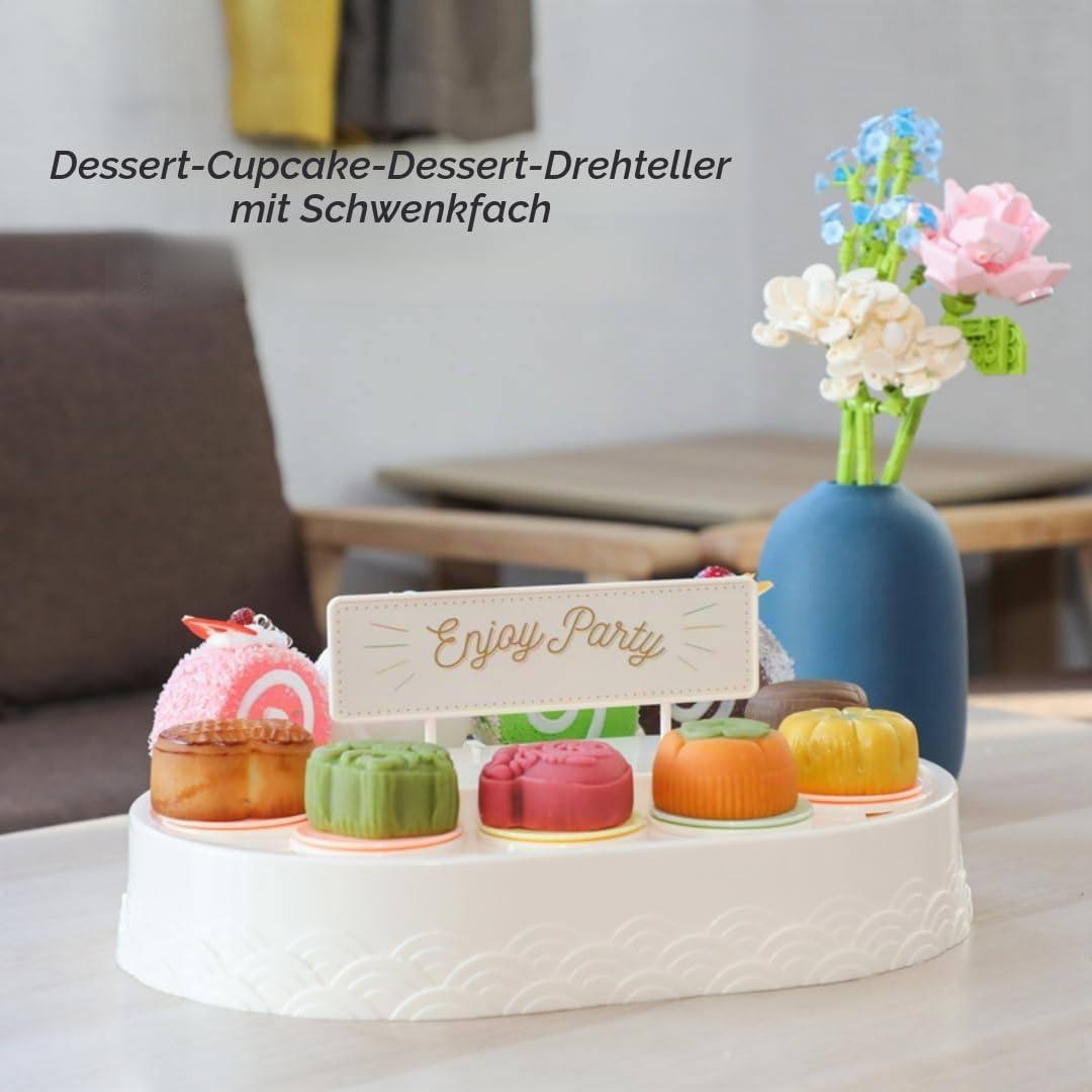 Tortenständer, Karussell-Tortenständer, Drehbarer Drehteller, Dessert-Ausstellungsplatte, Dekoration, Servierplatte für Party, Hochzeit, Feier, Heimdekoration für Sushi, Dessert, Cupcake (Nachtisch)