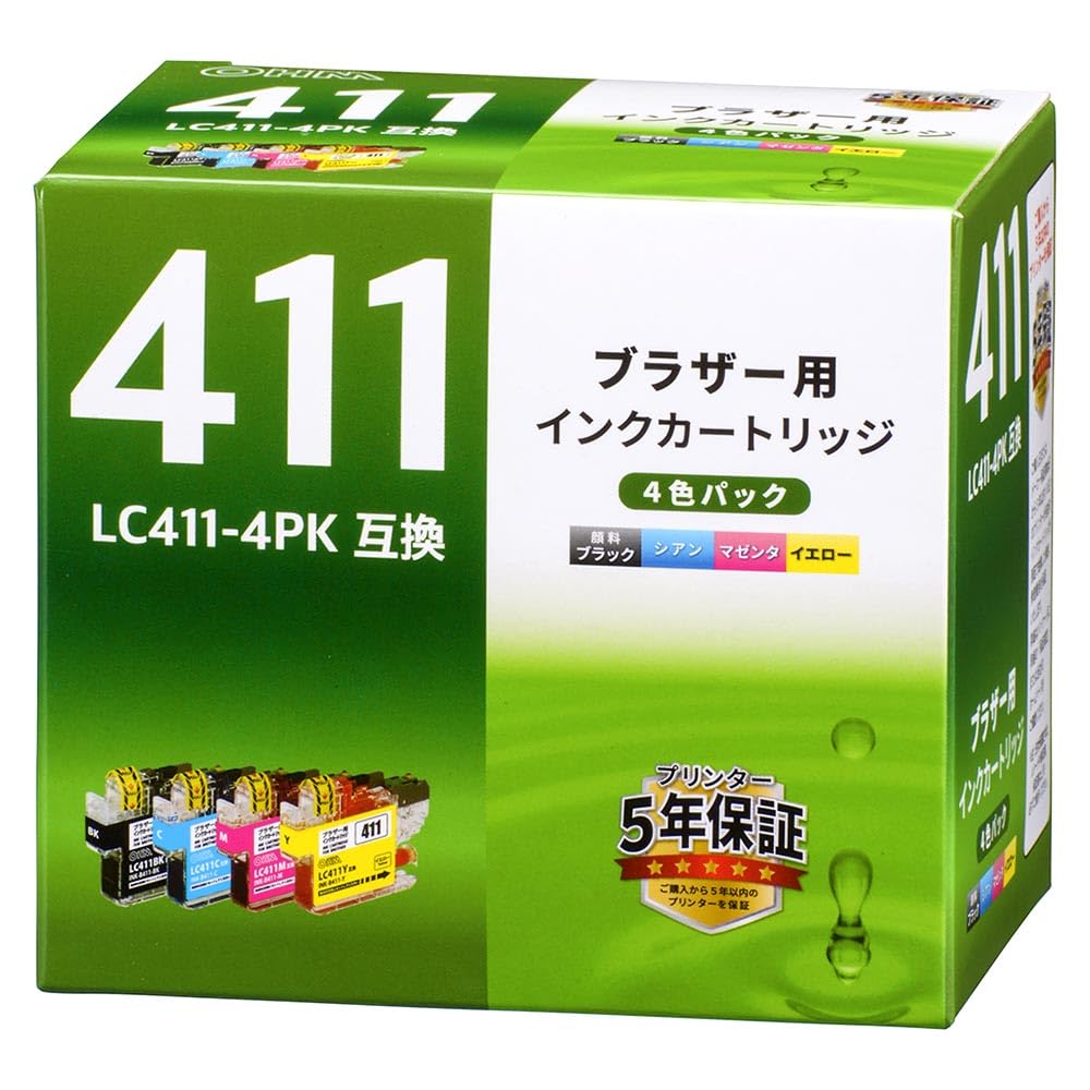 オーム電機ブラザー交換インクカードレッジ Amazon.co.jp: オーム電機 インク 互換 ブラザー LC411 4色パック INK