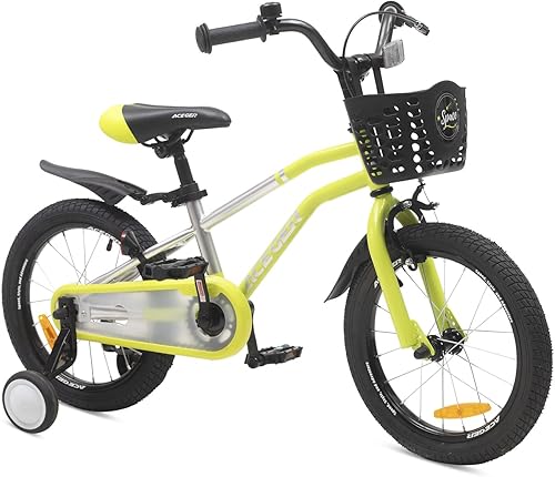 ACEGER Bicicleta para niños de 2 a 10 años, estilo BMX, para niños y niñas de 2 a 10 años, bicicleta para niños de 12, 14 y 16 pulgadas, con ruedas